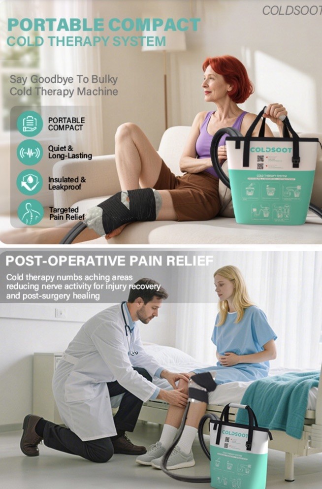 Cold Therapy Machine w/Timer, Compact and Portable Ice Machine for Knee After Su