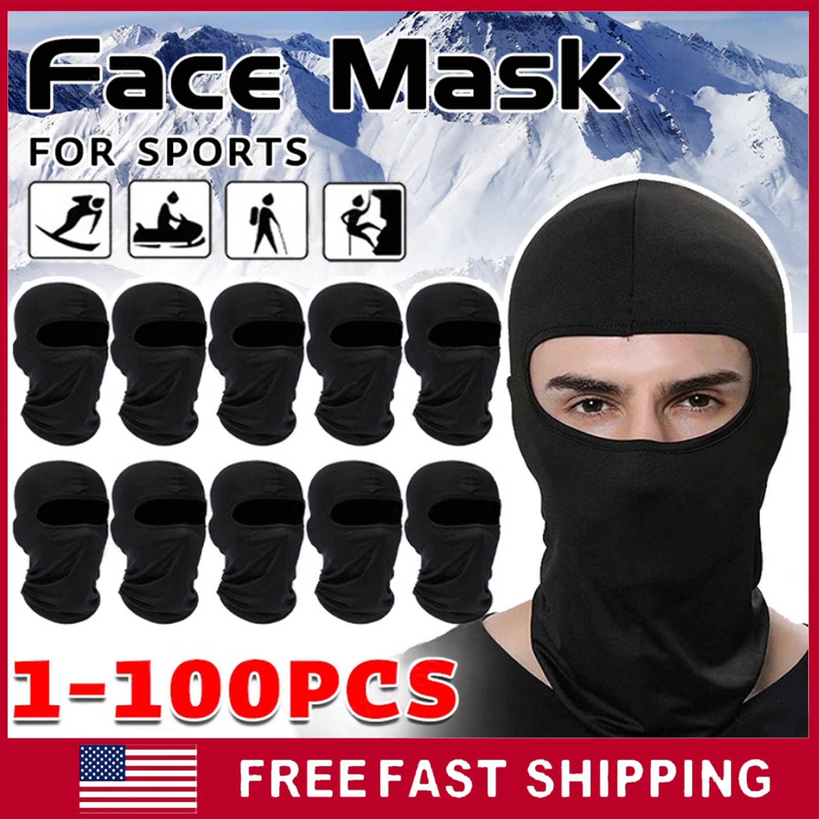 Balaclava Thin Full Face Mask UV Protection Sun Hood Tactical Ski Masks Lot