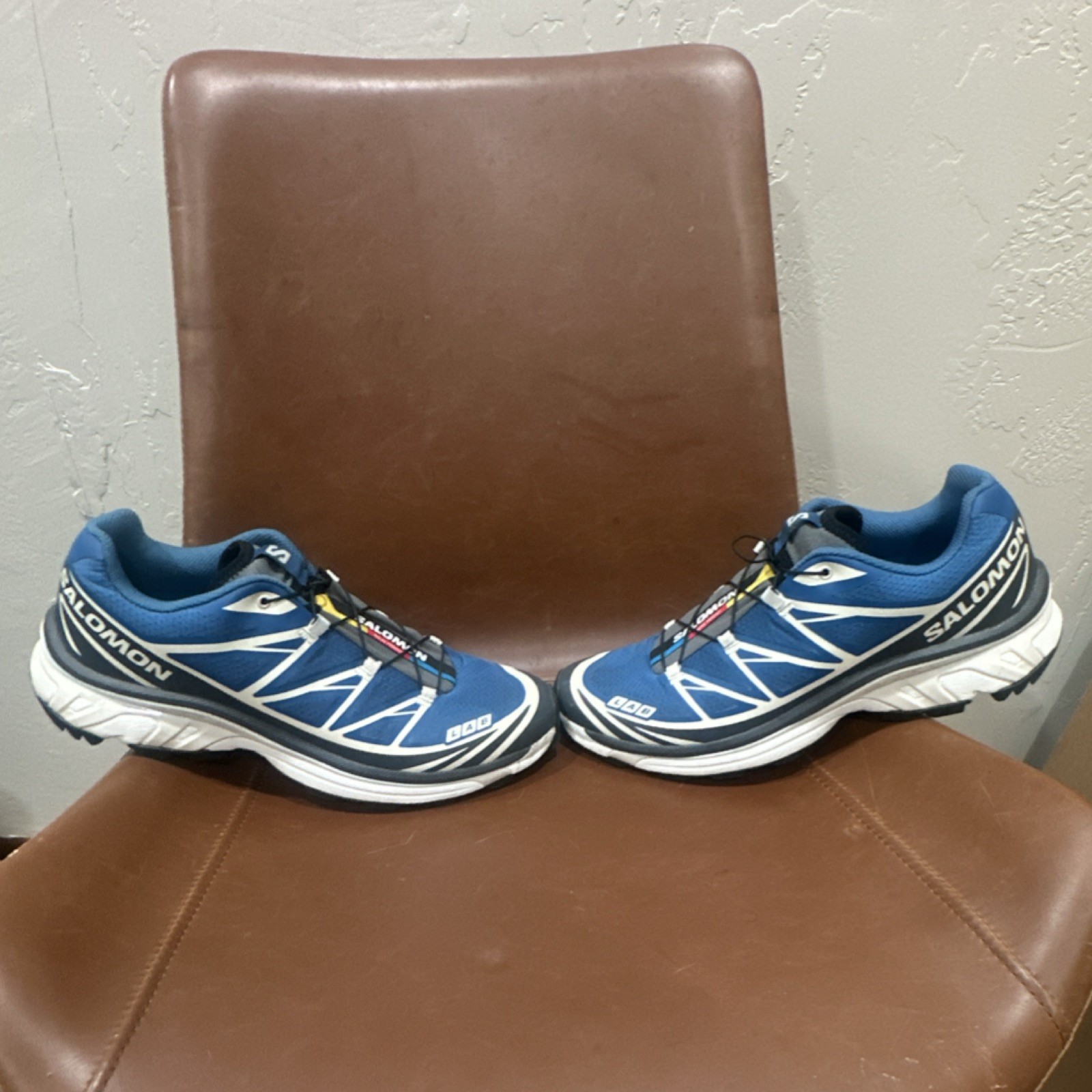 Salomon S-LAB XT-6 Men's Running Shoes Dark Blue Almond Milk Asphalt US 10.5