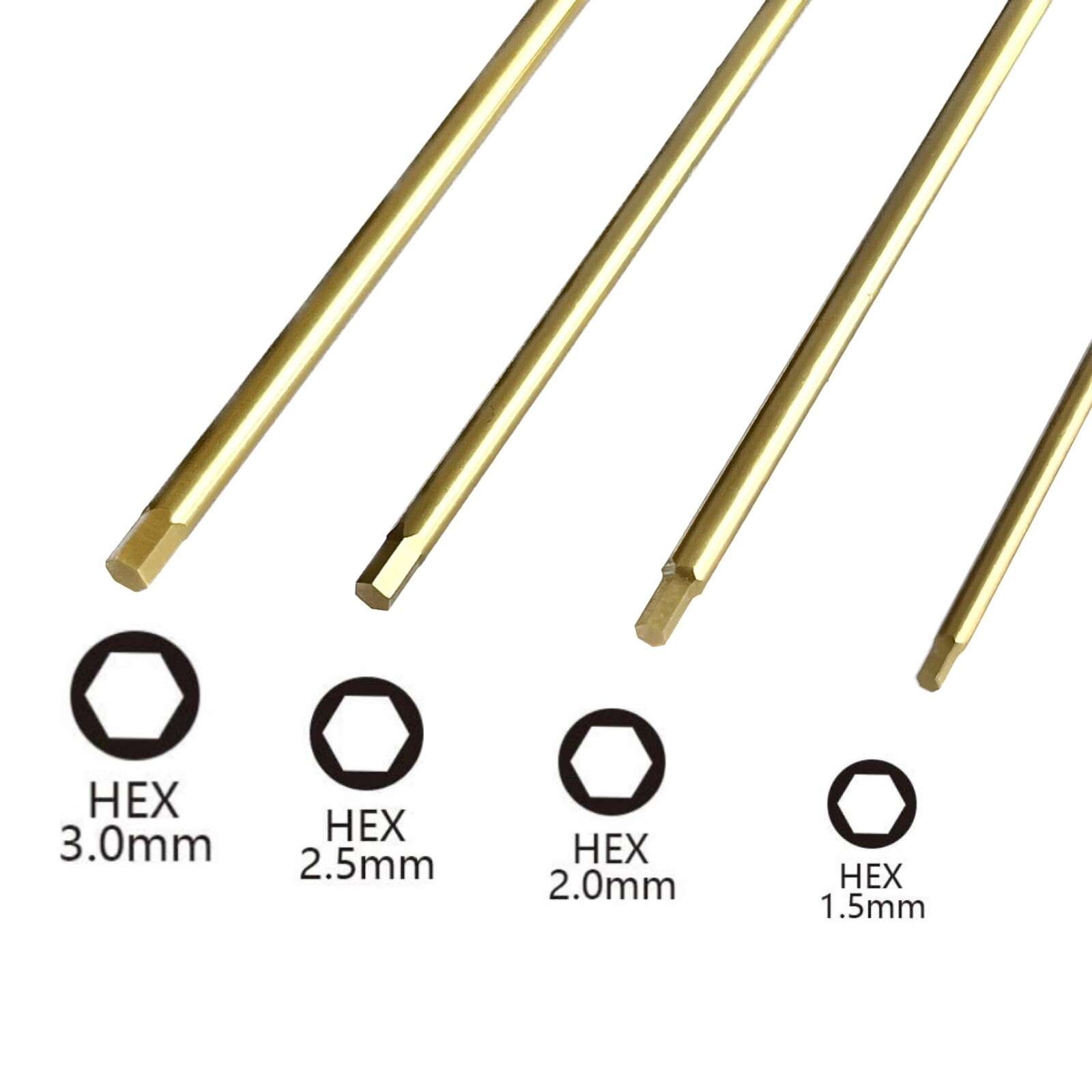 4pc Hex Tool Metric Screw Driver Set 1.5mm 2.0mm 2.5mm 3.0mm -Vengeance RC- VRC