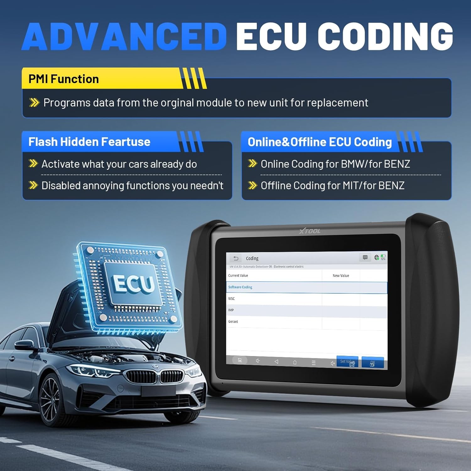 2026 XTOOL IP819 V2.0 Bidirectional Scan Tool AI Assisted Car Diagnostic Scanner