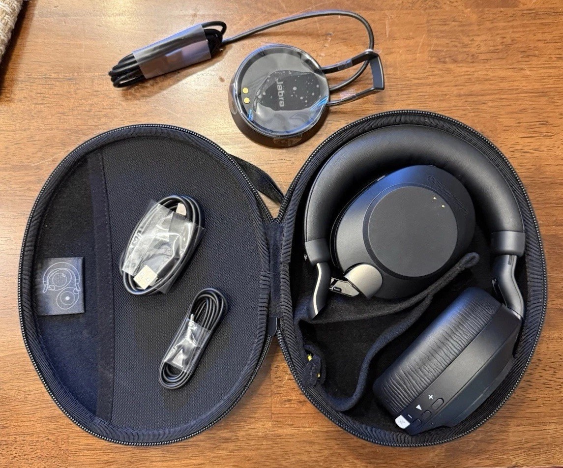 Jabra Evolve2 85 Wireless Headset Black USB-A ANC Charging Dock Carry Case