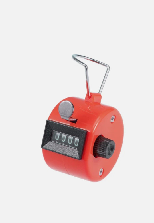 RED Digit Hand Tally Counter Mechanical Palm Click Counter 101 Plastic(4C)