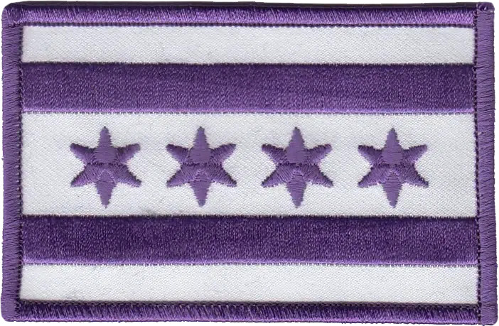 CITY OF CHICAGO FLAG PATCH: Purple Domestic Violence Awareness