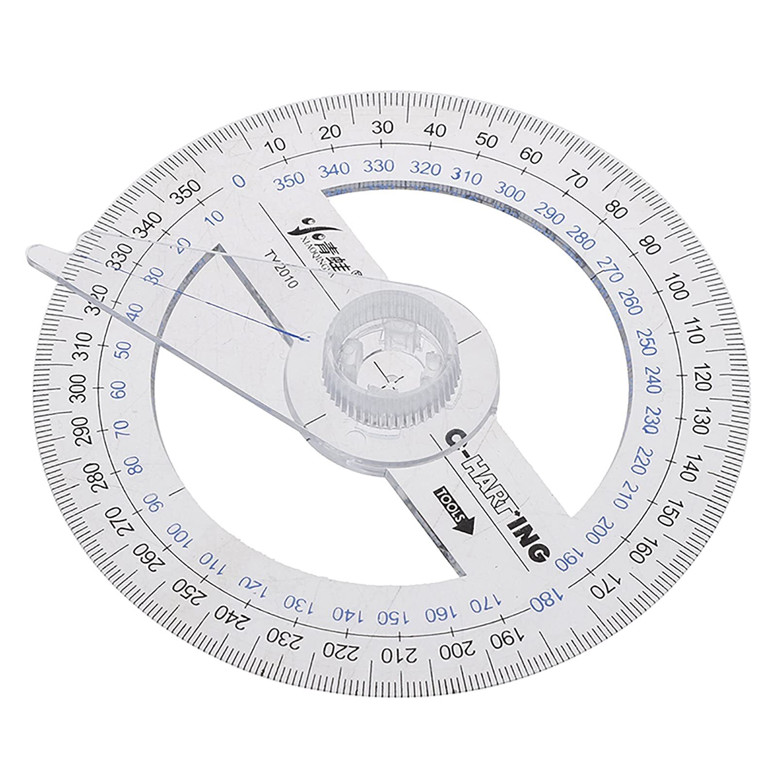 360° Protractor Pack of 5 Protactors Plastic Protractor Math Protractors Clea...