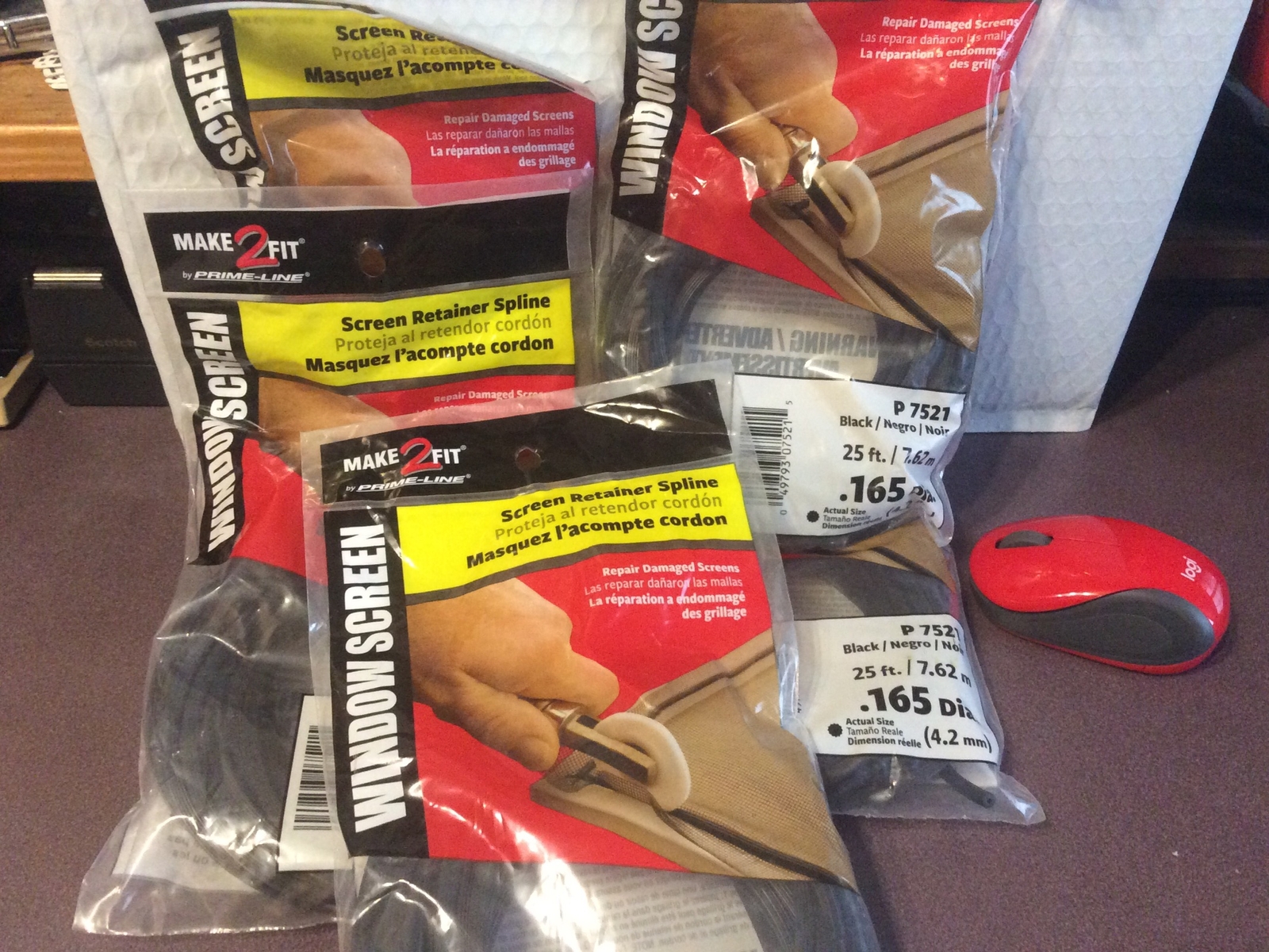 Lot Of 5 Packs Of 25’ Make2fit Screen Retainer Spline .165 Dia. Black # P7521