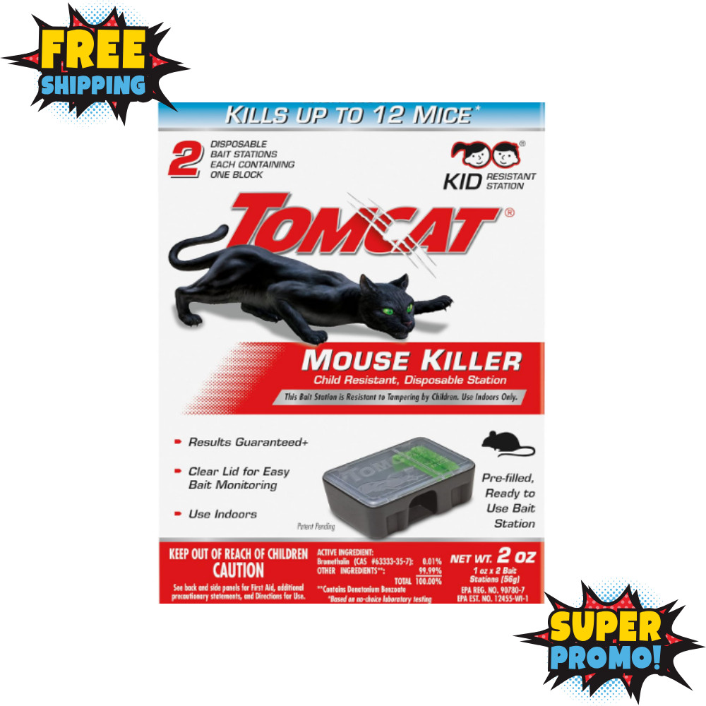 2 Tomcat Mouse Killer Rats Mice Rat Bait Station Rodent Poison Trap FastShipping