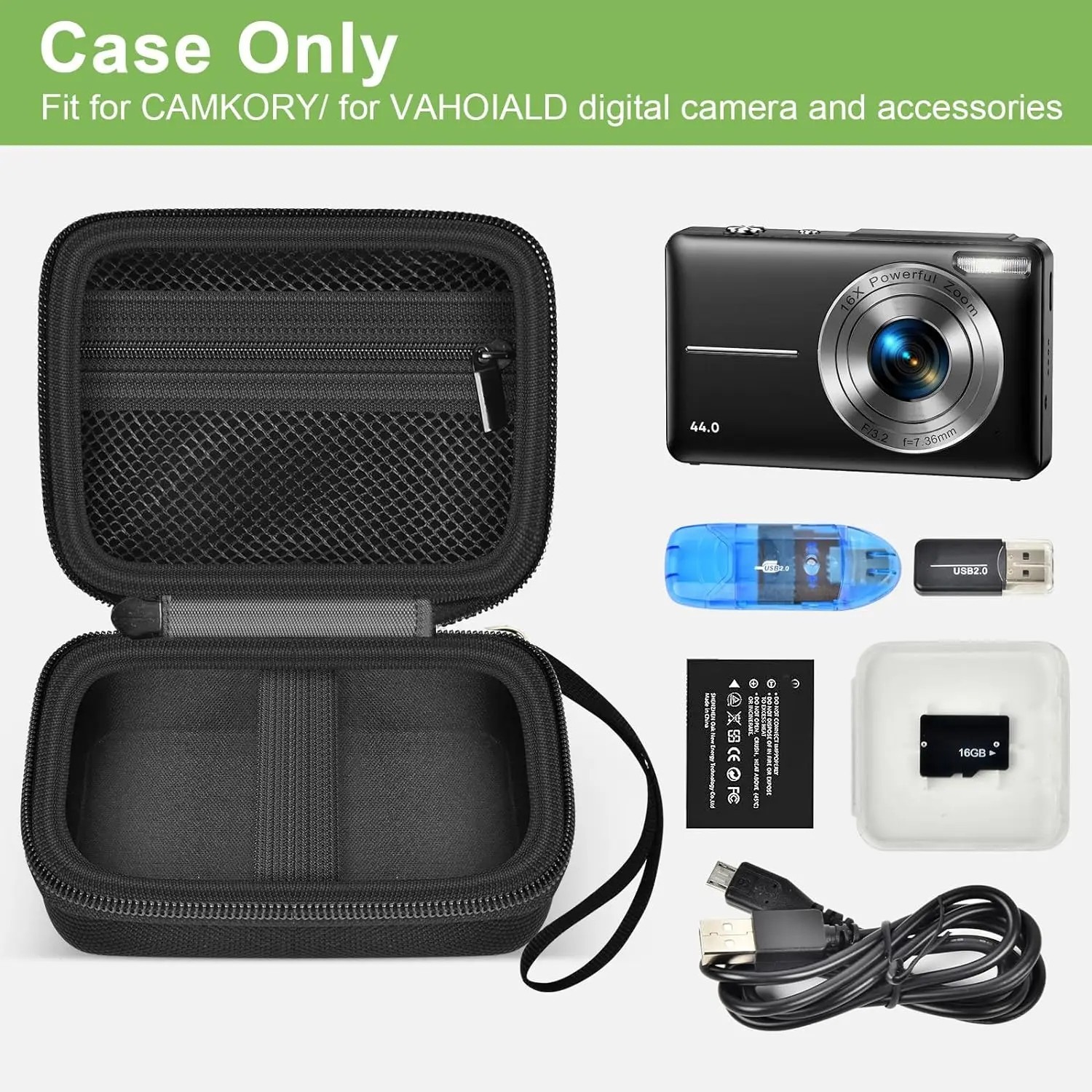 Digital Camera Hard Case Pocket Bag Compatible Kodak Pixpro Camkory Small Cam