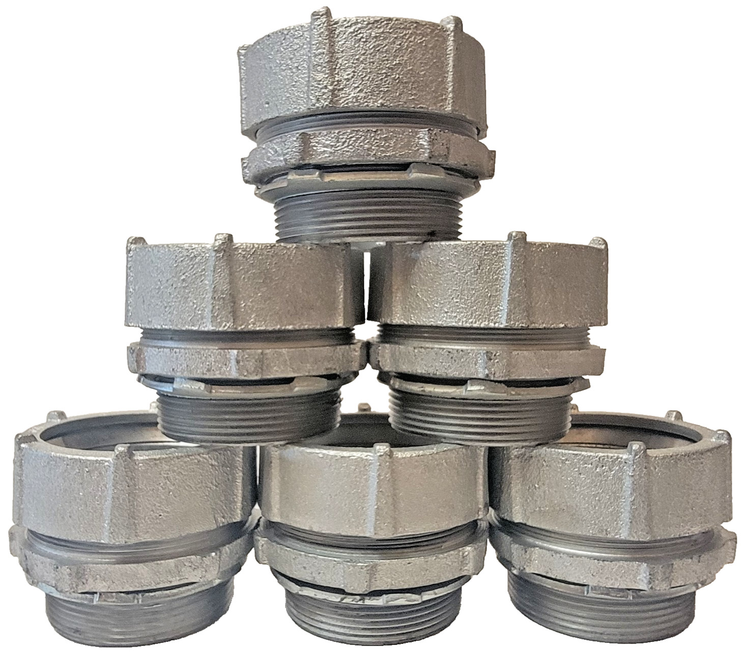 SCI (Lot of 6) 3" Malleable Iron Rigid Compression Connector