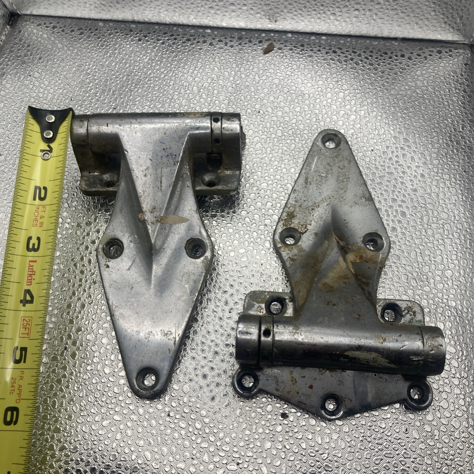 Kason Hardware 1082 Forged Brass Chrome Freezer Door Hinge Set - 7/8”
