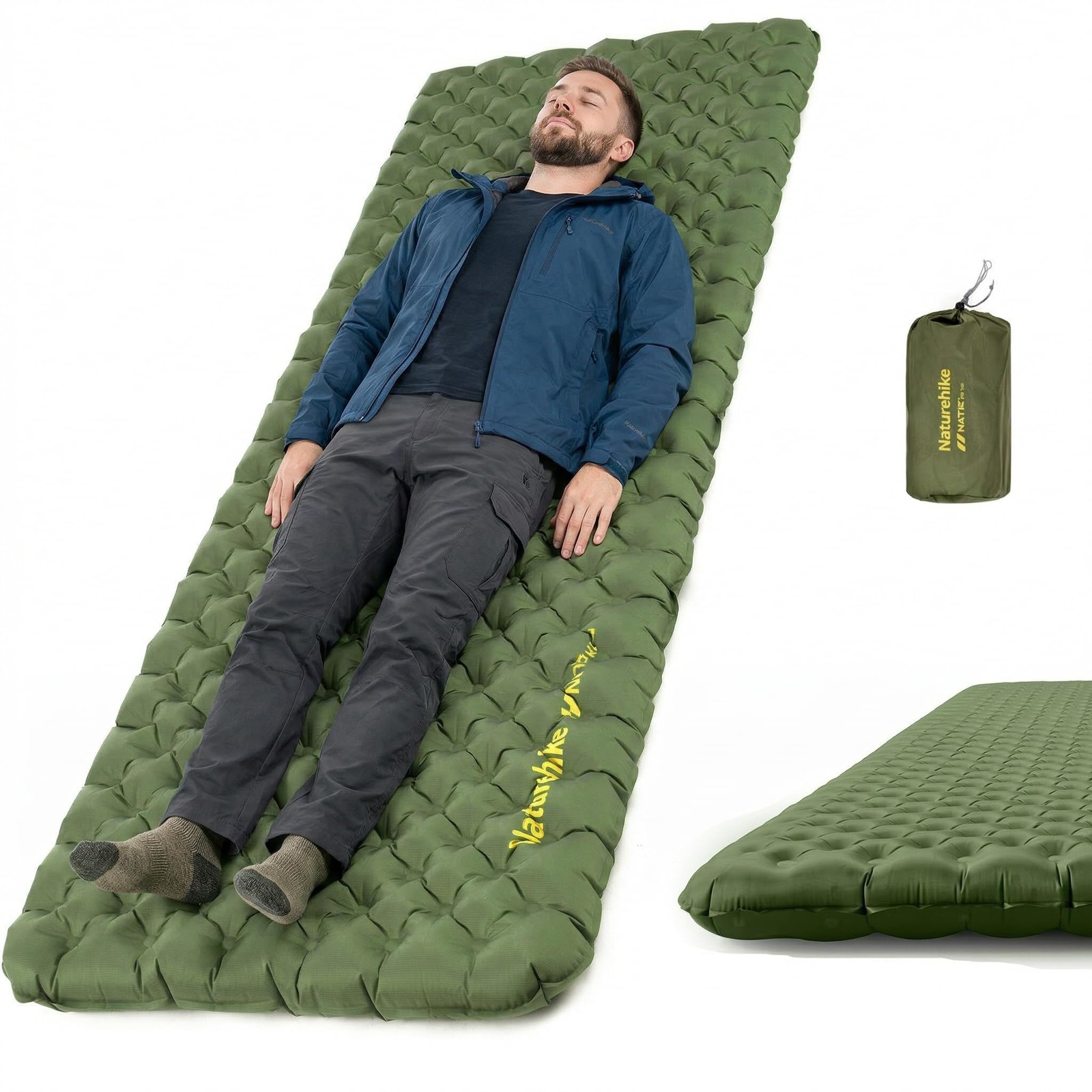 Insulated Inflatable Sleeping Pad 27oz, 4.6R Ultralight Backpacking Sleeping ...