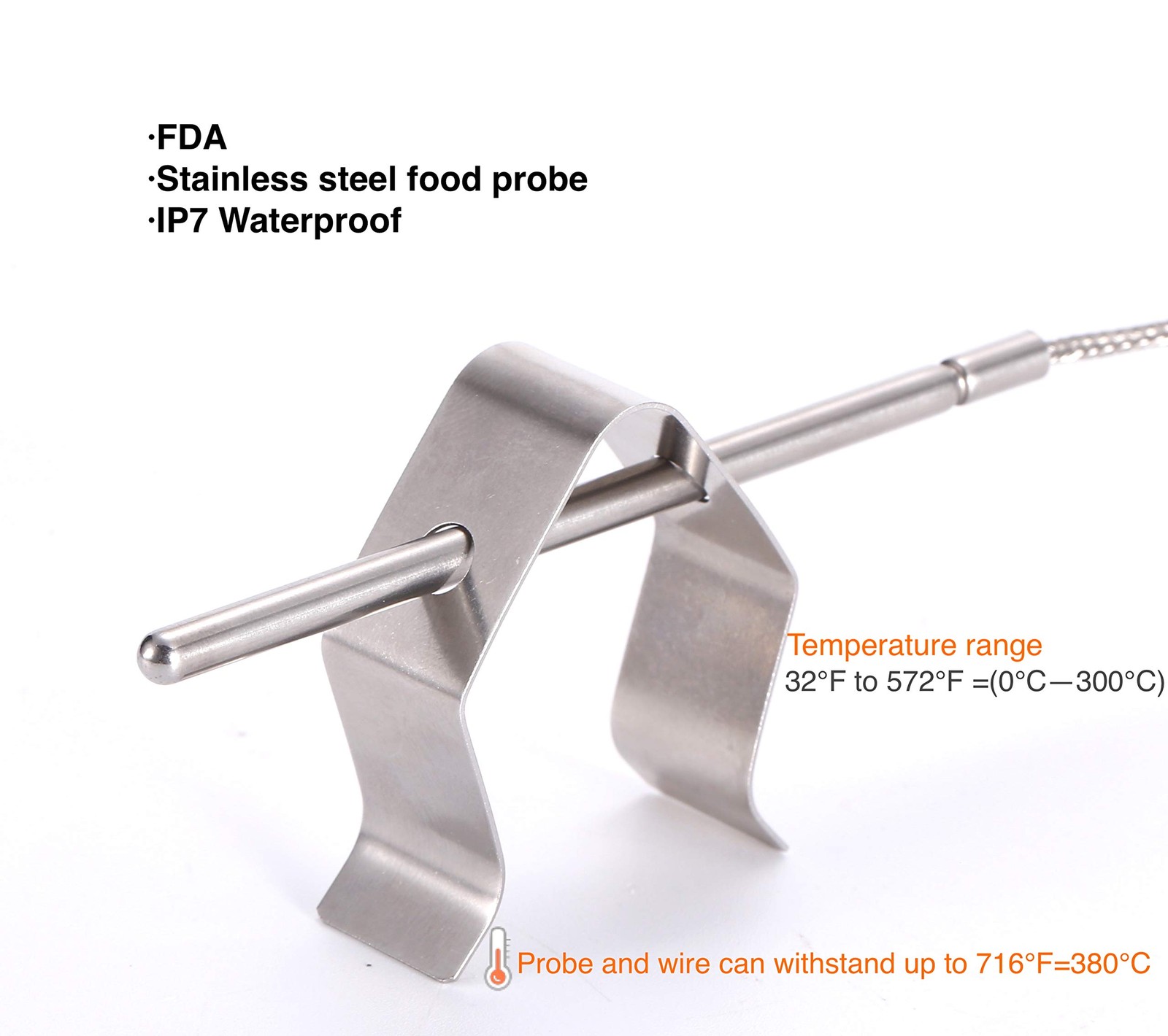 Upgraded Thermpro Probe Replacement Thermopro Meat & Ambient Probe, Silver