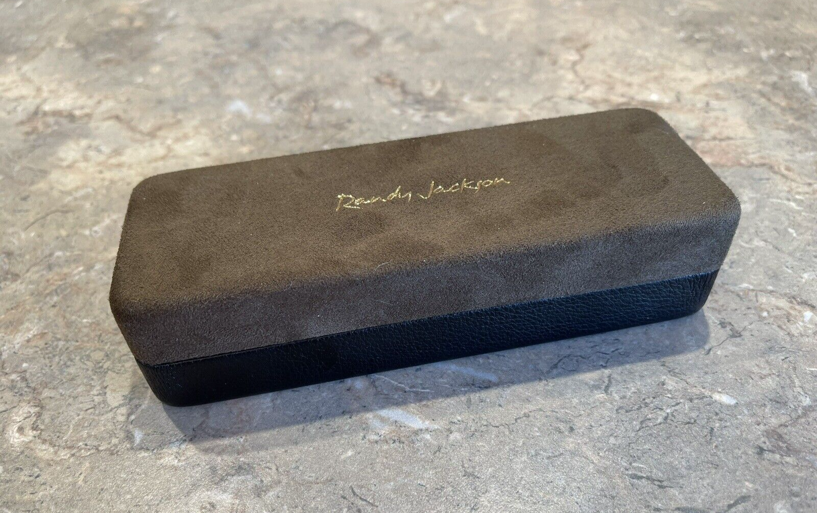 Randy Jackson Hard Sided Eyeglass Case Clamshell Brown Suede