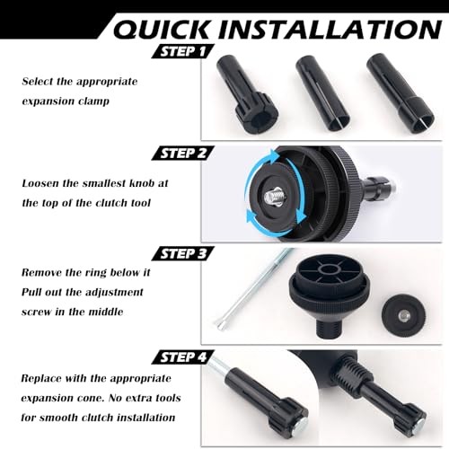 Clutch Alignment Tool Kit with 2PCS Expansion Clamps,Precise Automotive