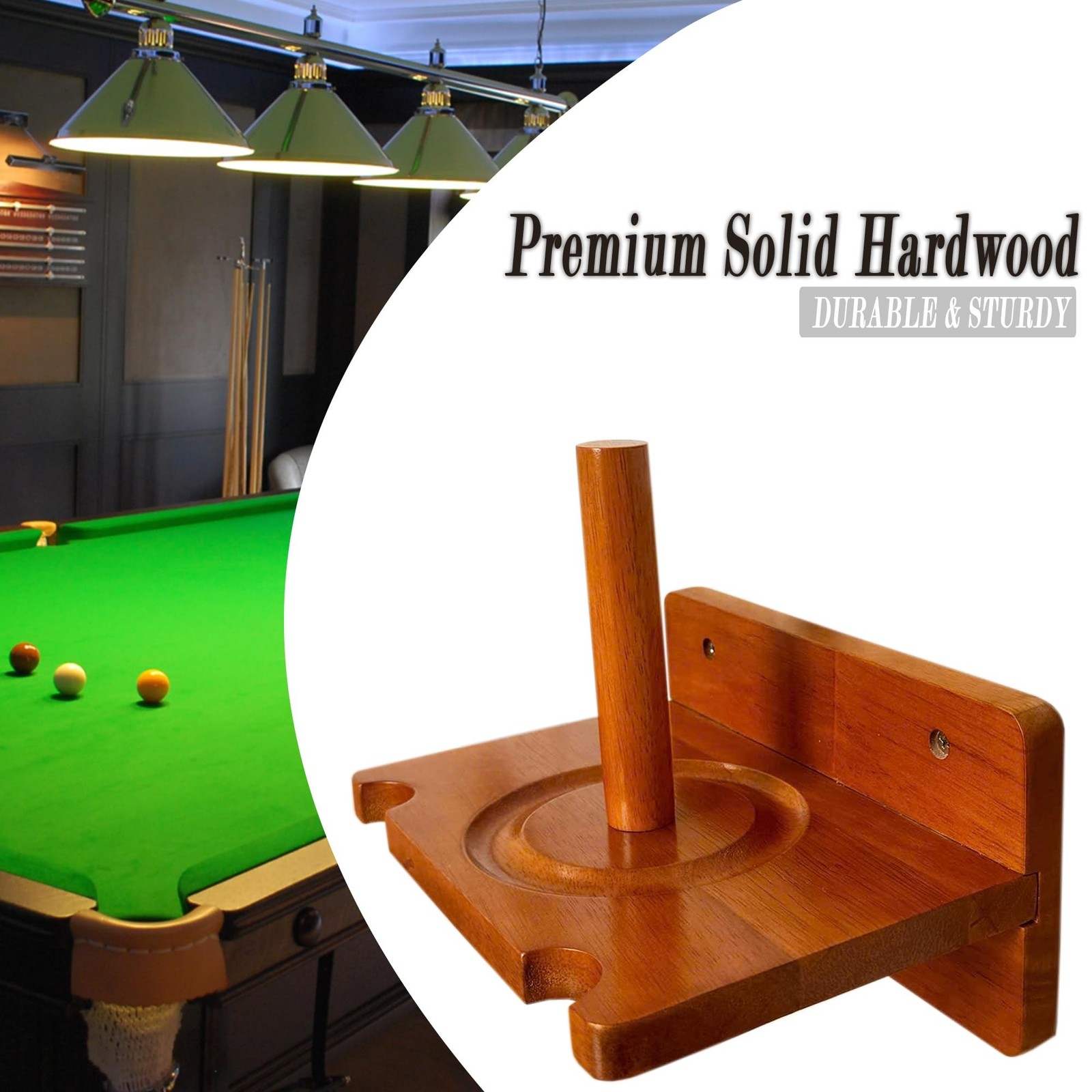 Pool Cue Stick Claw Holder Hold 2 Billiard Cues, Cone Chalk Holder with Ball ...