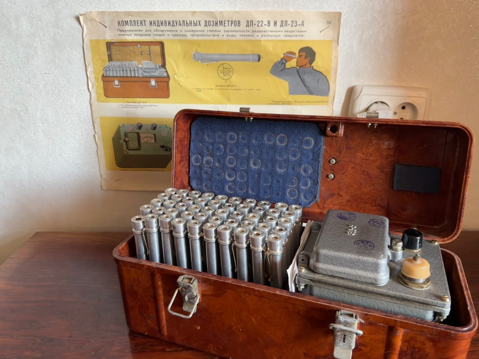 RARE! Soviet DP-22-V Dosimeter Kit DKP-50-A Pen 50 pcs Chernobyl Cold War 1980’s