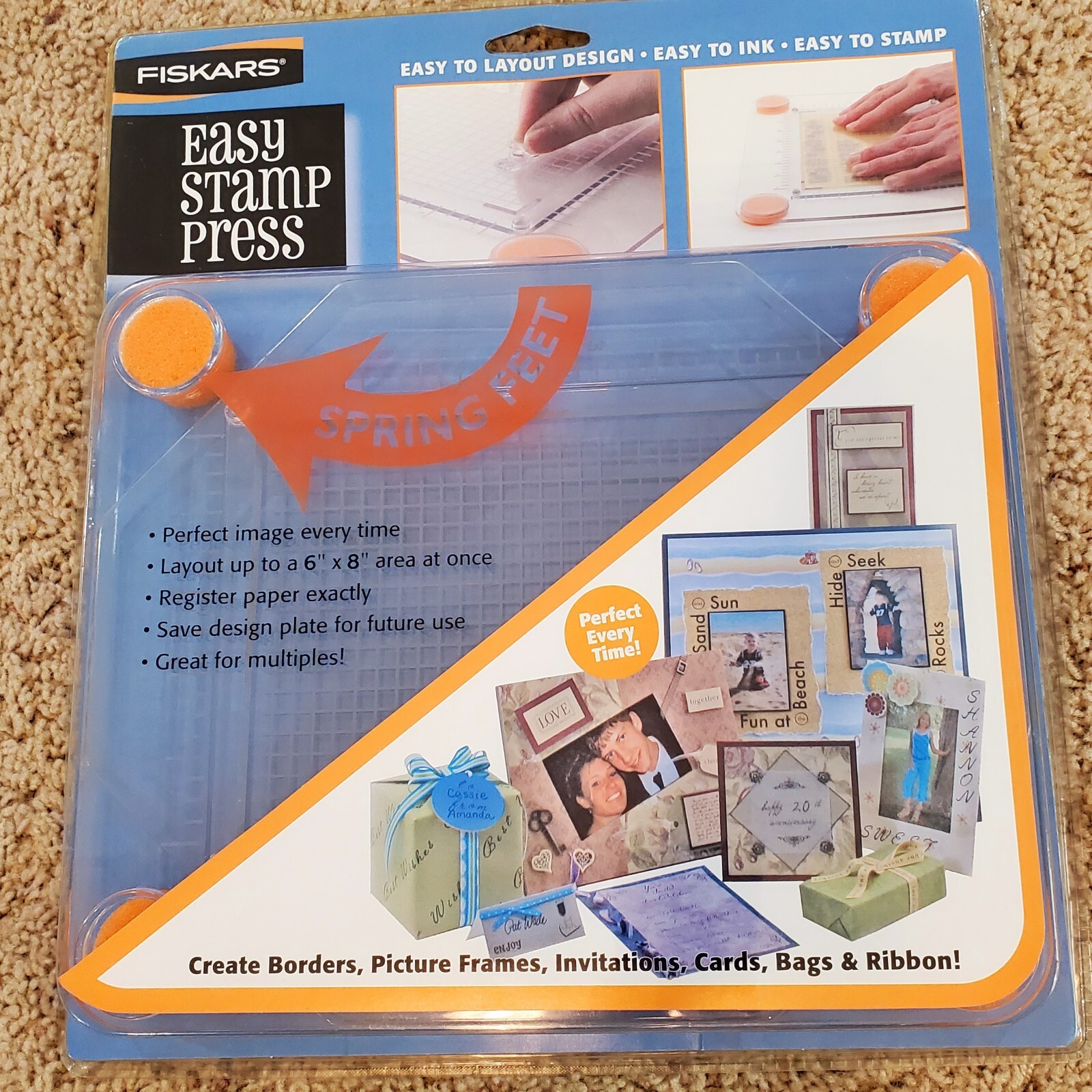 Easy Stamp Press by Fiskars Perfect Image Every Time Borders Picture Frames More
