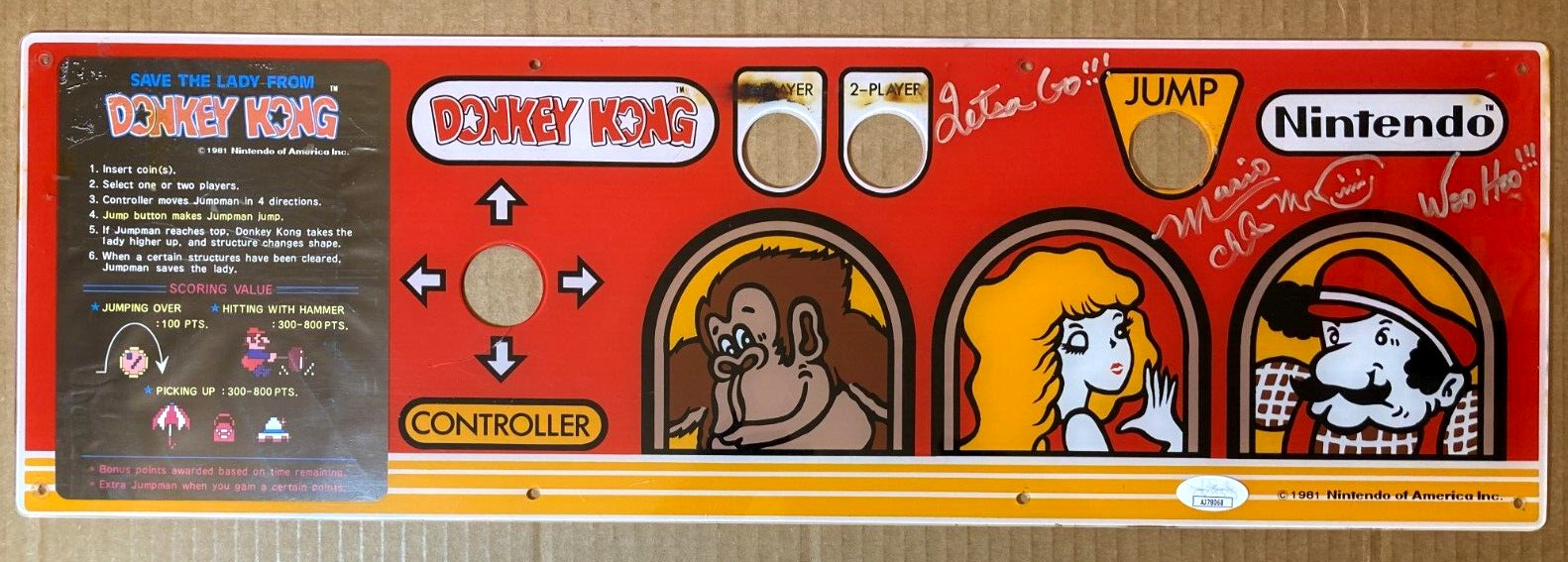 Donkey Kong (1981) Arcade CPO marquee Martinet Super Mario Bros Movie Nintendo