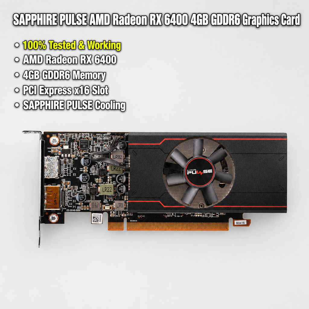 SAPPHIRE PULSE AMD Radeon RX 6400 4GB GDDR6 Graphics Card