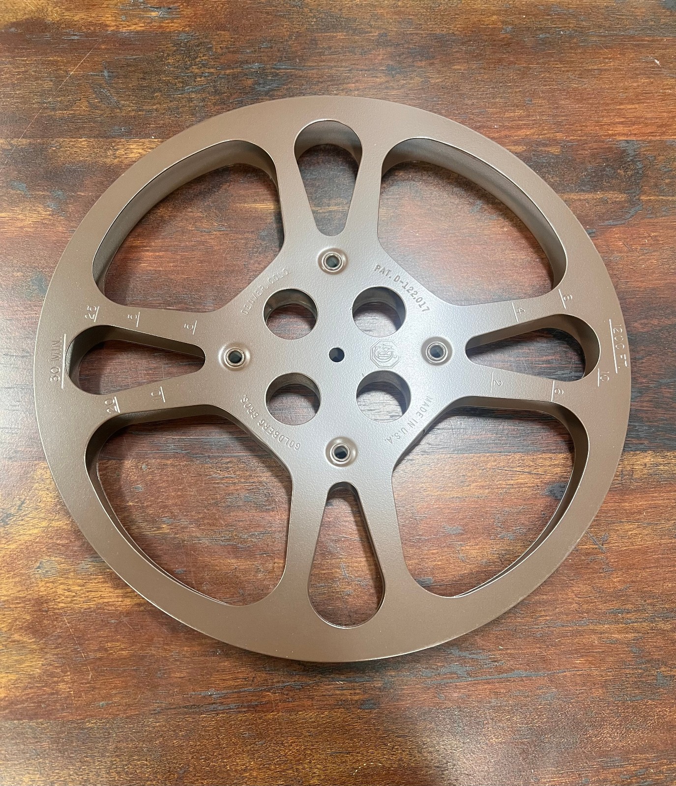 Goldberg Brothers 12" 16mm 1200' Brown Steel Reel Rd/Sq Core New In Box
