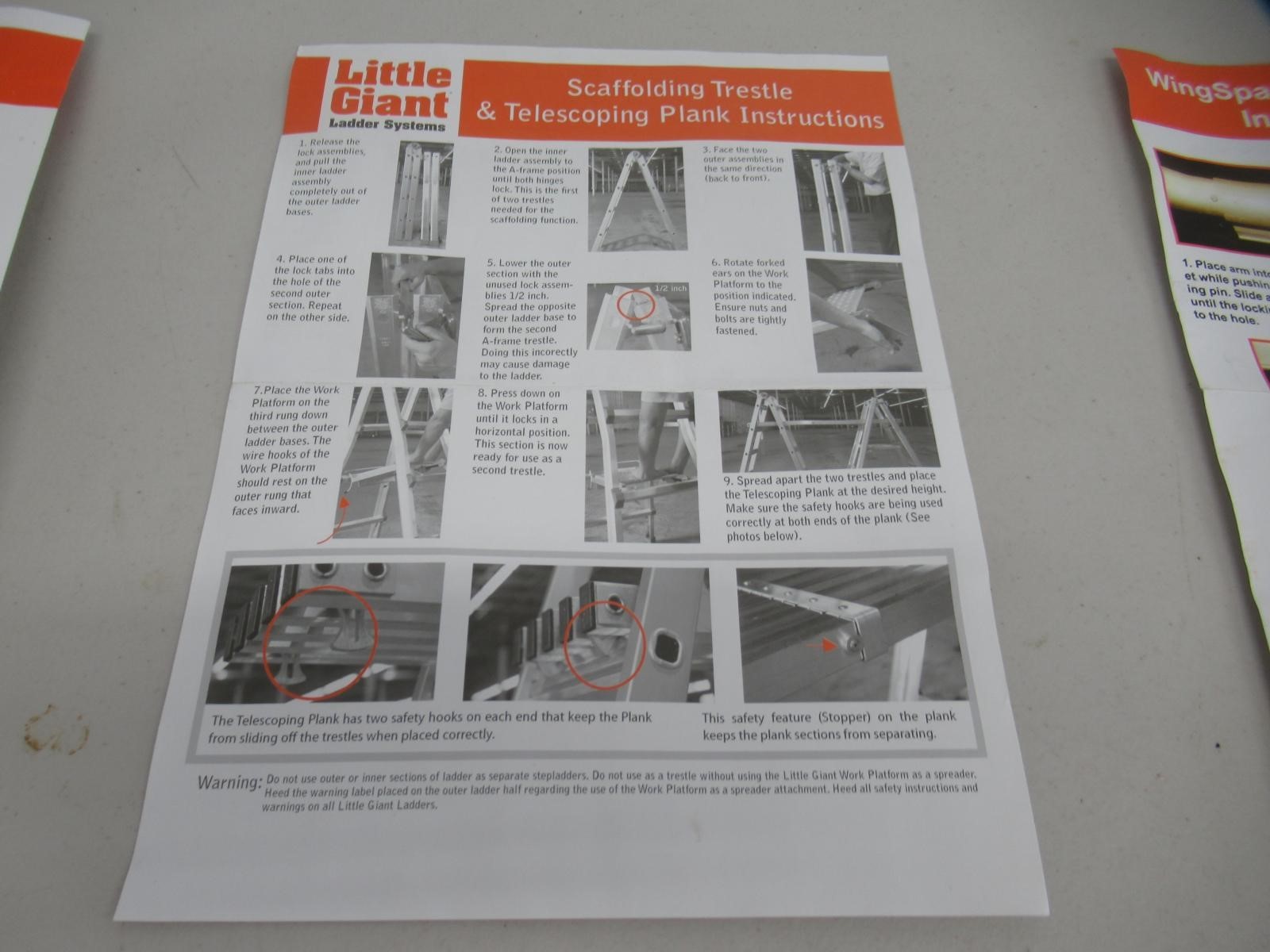 LITTLE GIANT LADDER - Climb on Work Platform Accessory cl