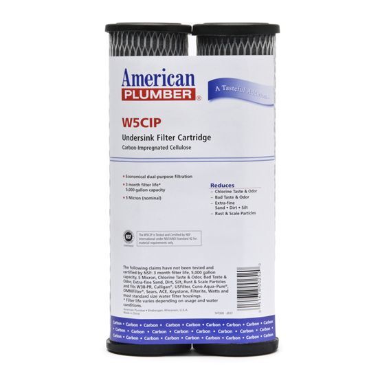 American Plumber W5CIP 5 Micron Standard 10 Inch Undersink Filter (2 Pack)