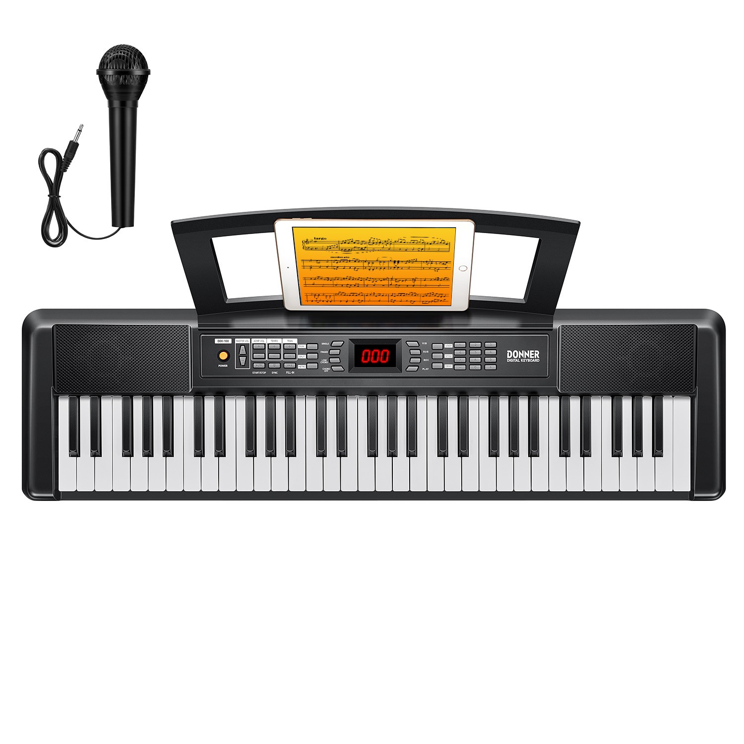 Donner DEK-100 Electronic Keyboard Piano61 Key With Mic 128 Tone Rhythms 60Demo