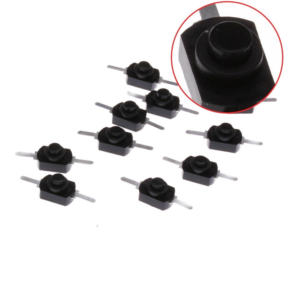 Latching Switch for MINI On Off Push Torch 10pcs 1A 30V Black Button Brand New