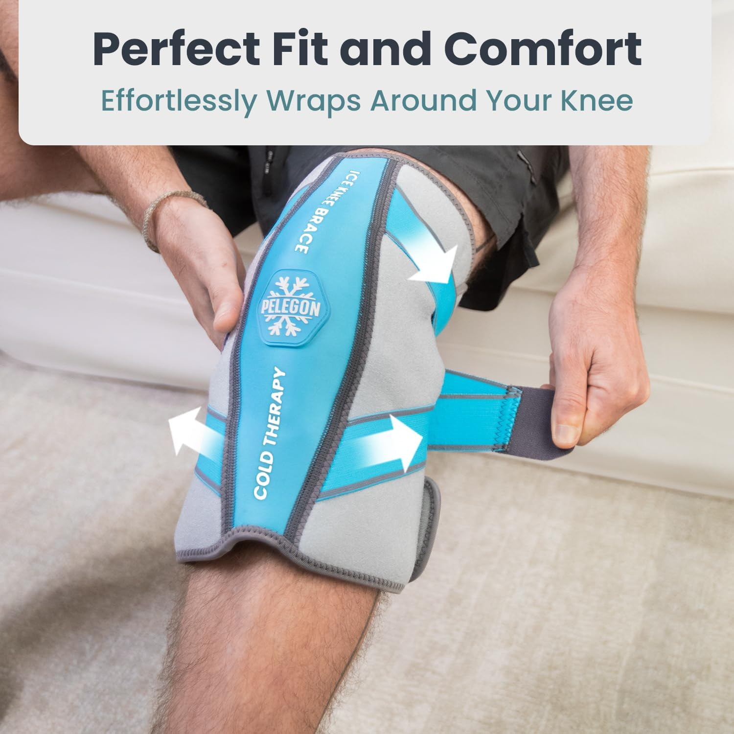 Knee Ice Pack Wrap - Adjustable Ice Pack for Knees Surgery, Replacement, Arthrit