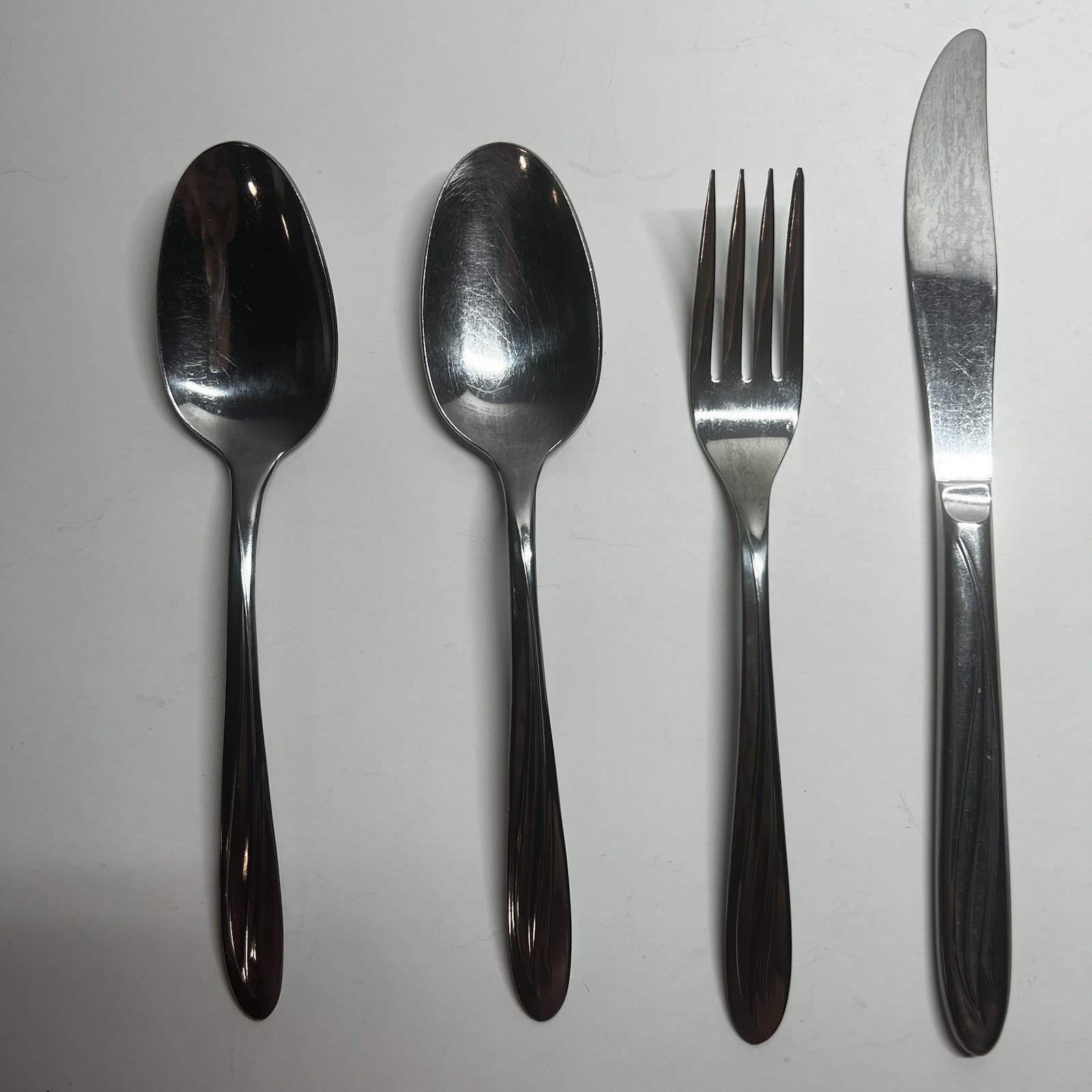 4pc Vintage International Superior Stainless USA Dynamic Swirl Flatware Set Lot