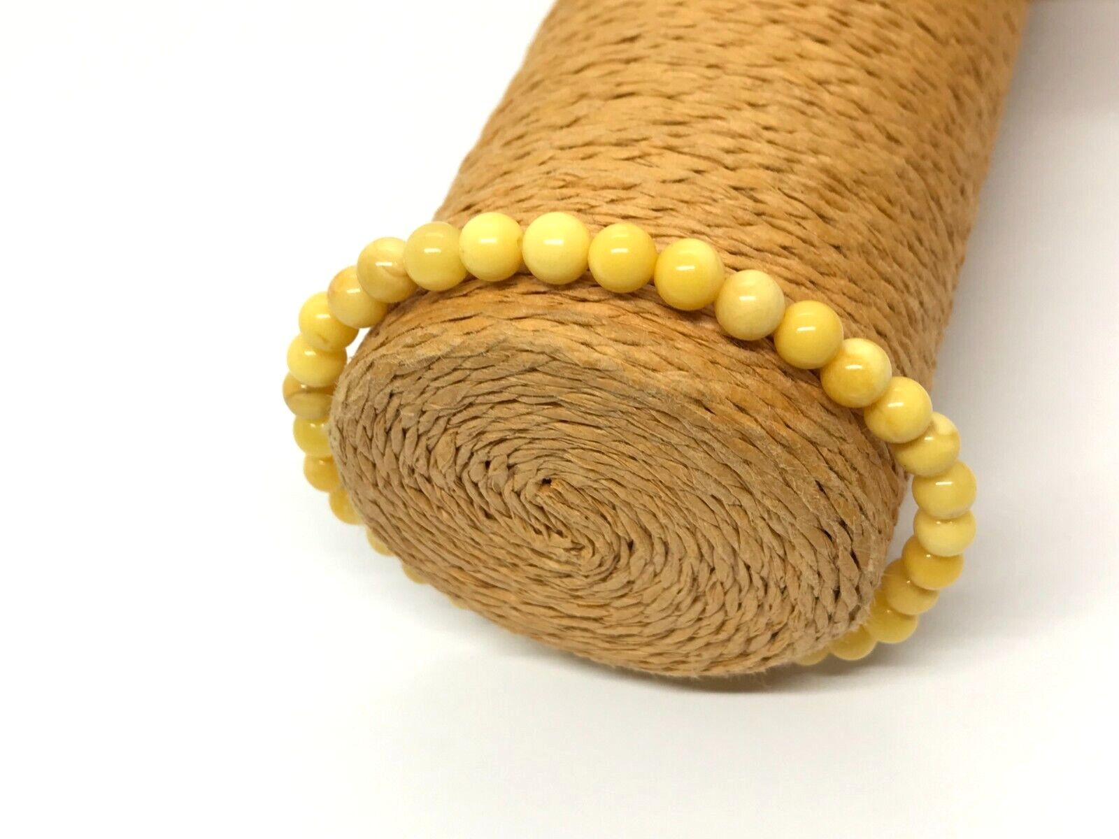 Amber Bracelet Gift Round Beads Yellow Natural Baltic Amber Ladies 3,4g 18975