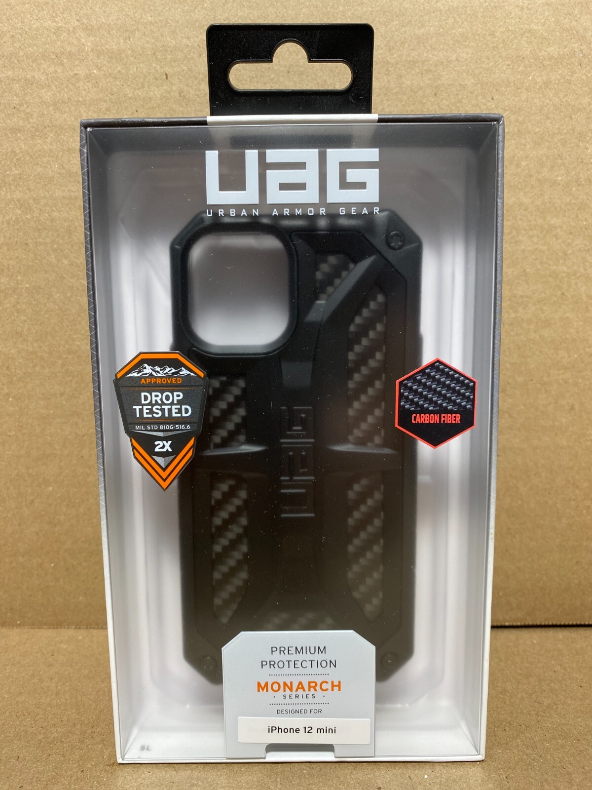 UAG iPhone 12 Mini Case Black Carbon Fiber Urban Armor Gear Monarch Premium