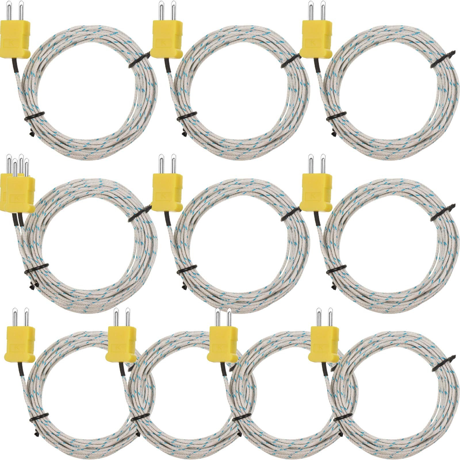 10x KType Mini Thermocouple Wire Probe, 3M, 50400°C, for TM902C/TES1310