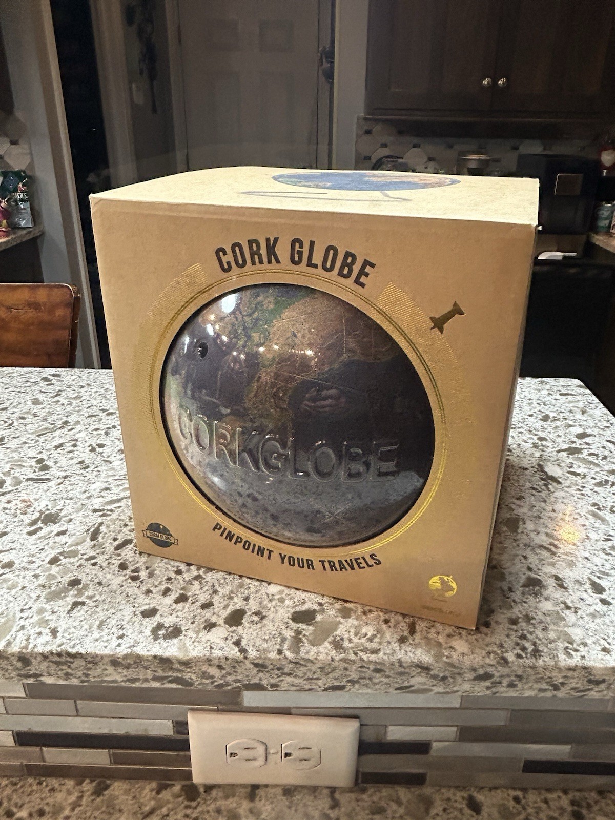 CORK GLOBE- Pinpoint Your Travels Large Globe New Unused In Box Suckuk@
