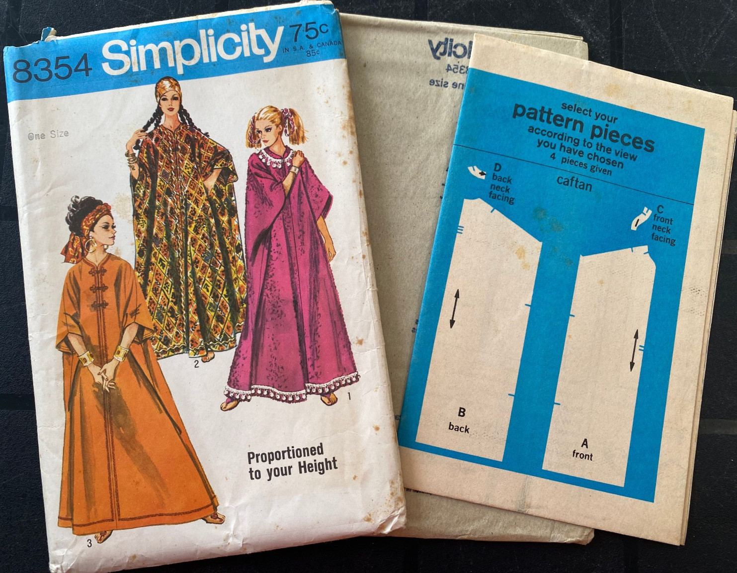 Vintage Simplicity Sewing Pattern 8354 - Misses' Craftan  (One Size)