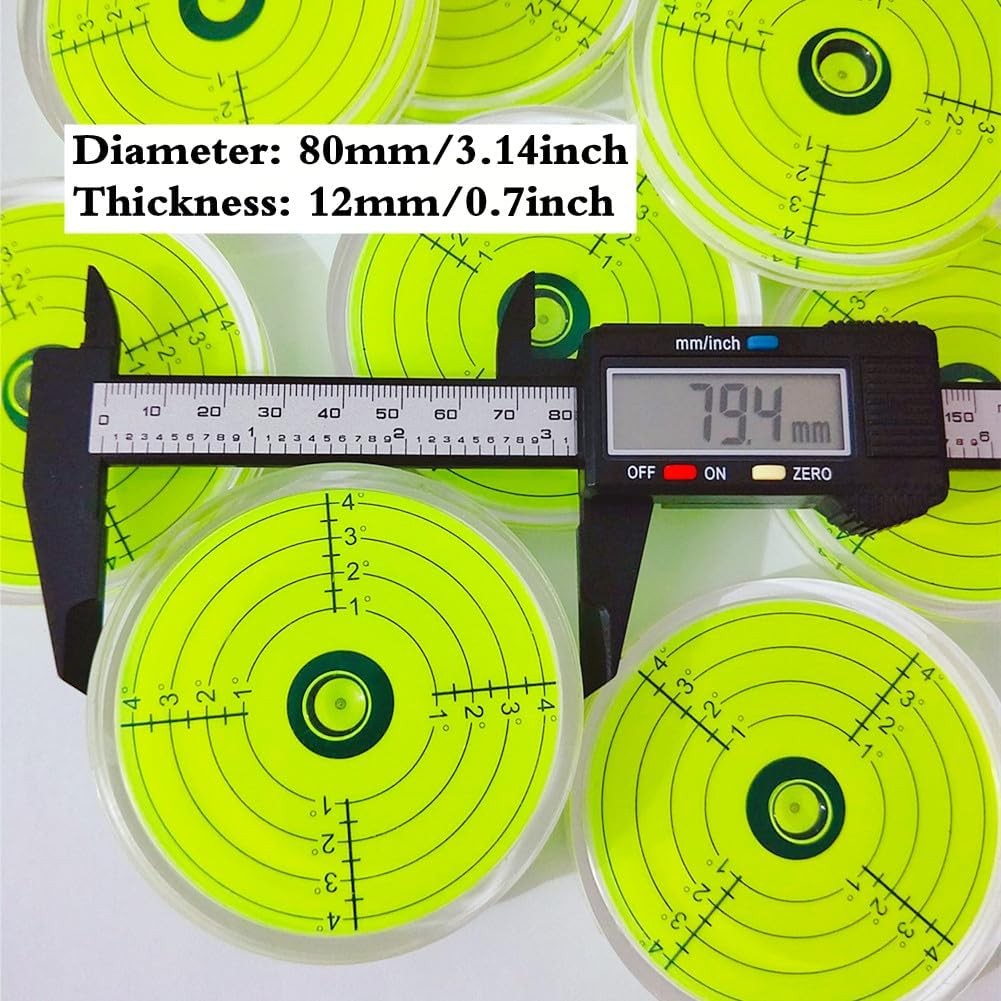 80x12mm Large Bubble Spirit Level Degree Marked Surface Round A, Orange