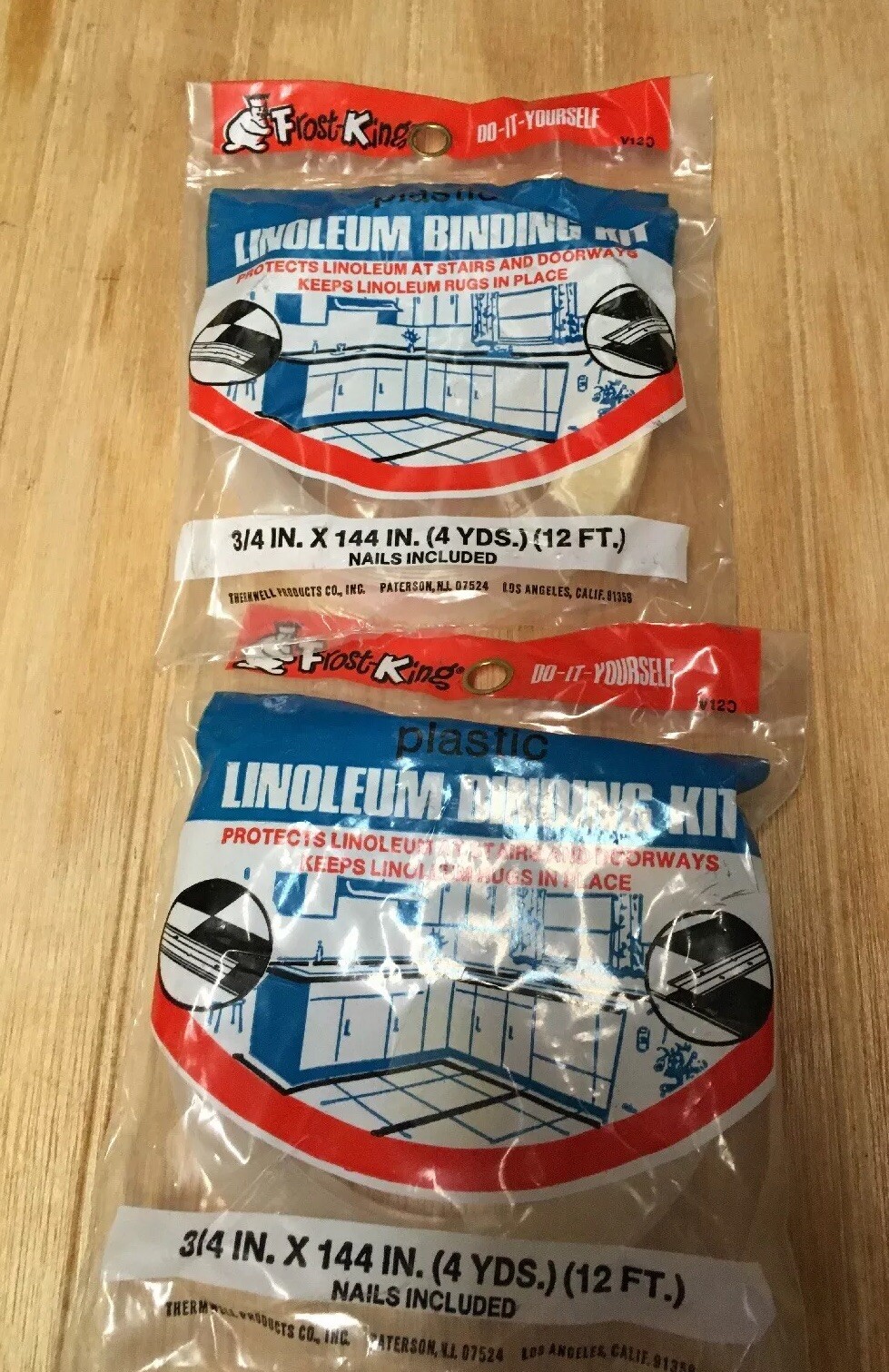 NOS (2 pkgs) V-12C Frost King Trans Plastic Linoleum Binding Kits