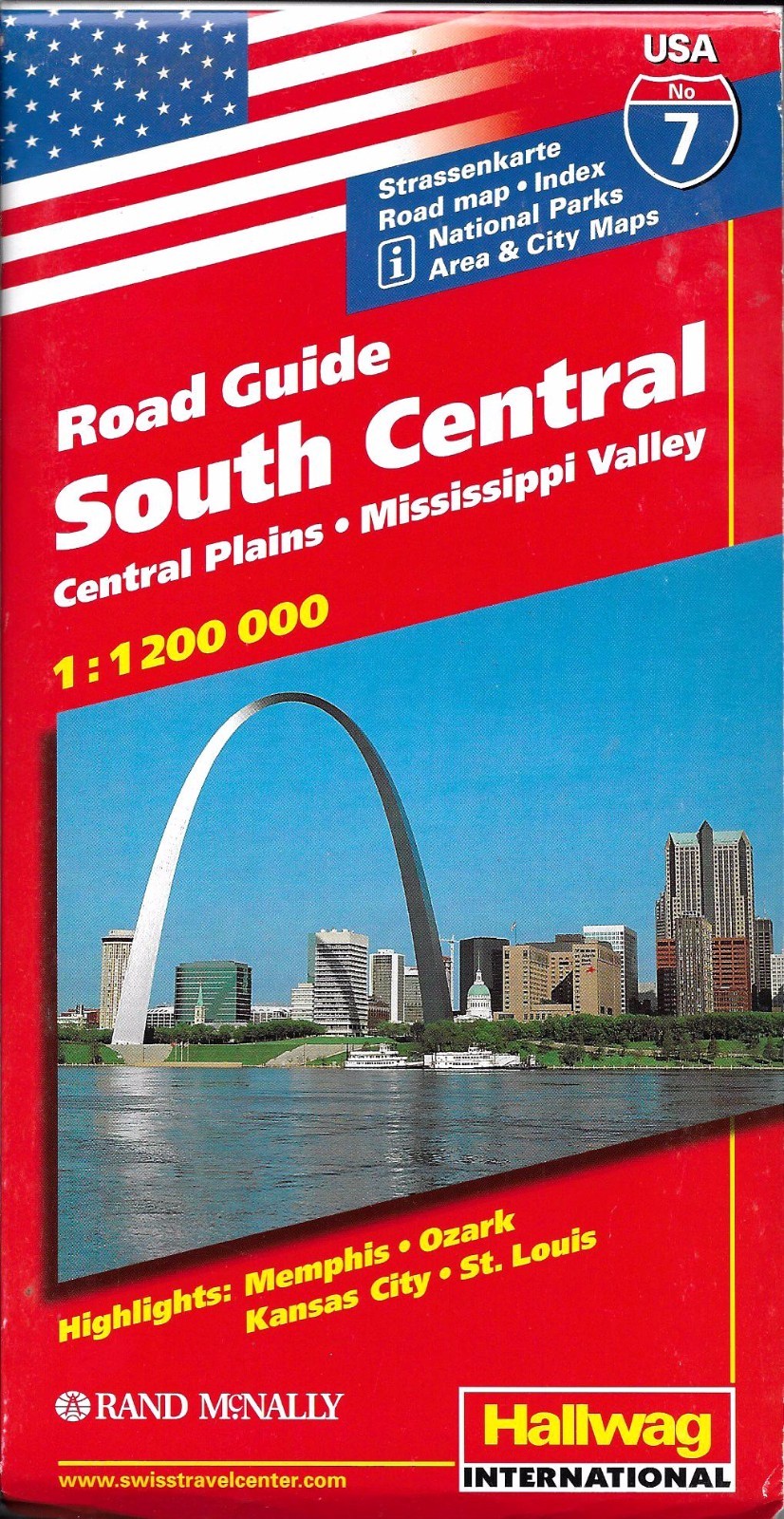 Road Guide (Map) to the South Central USA, by Hallwag 2007