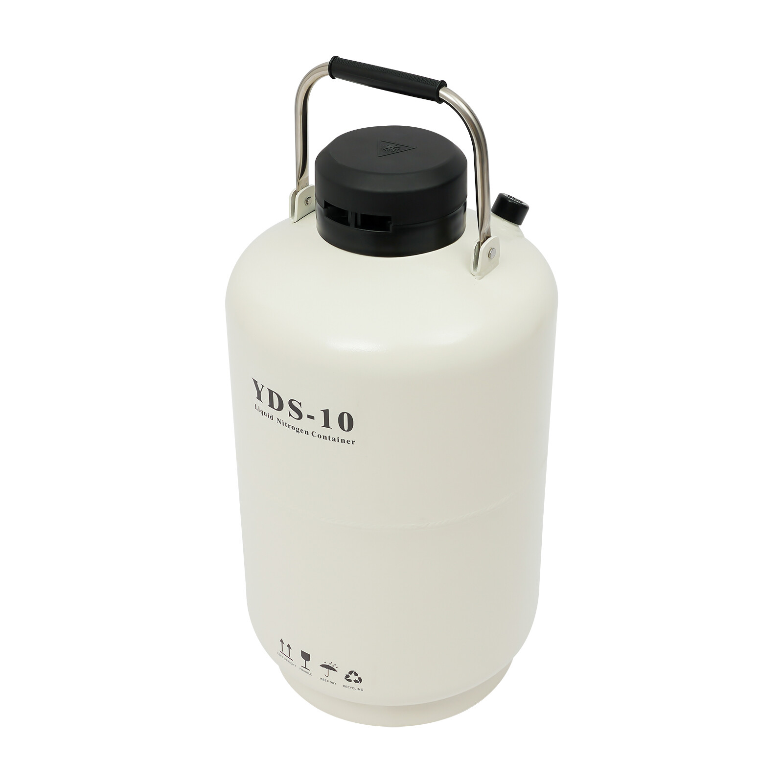 10L Liquid Nitrogen Tank, Cryogenic Container, 0.03Gal/Day Evaporation, Portable
