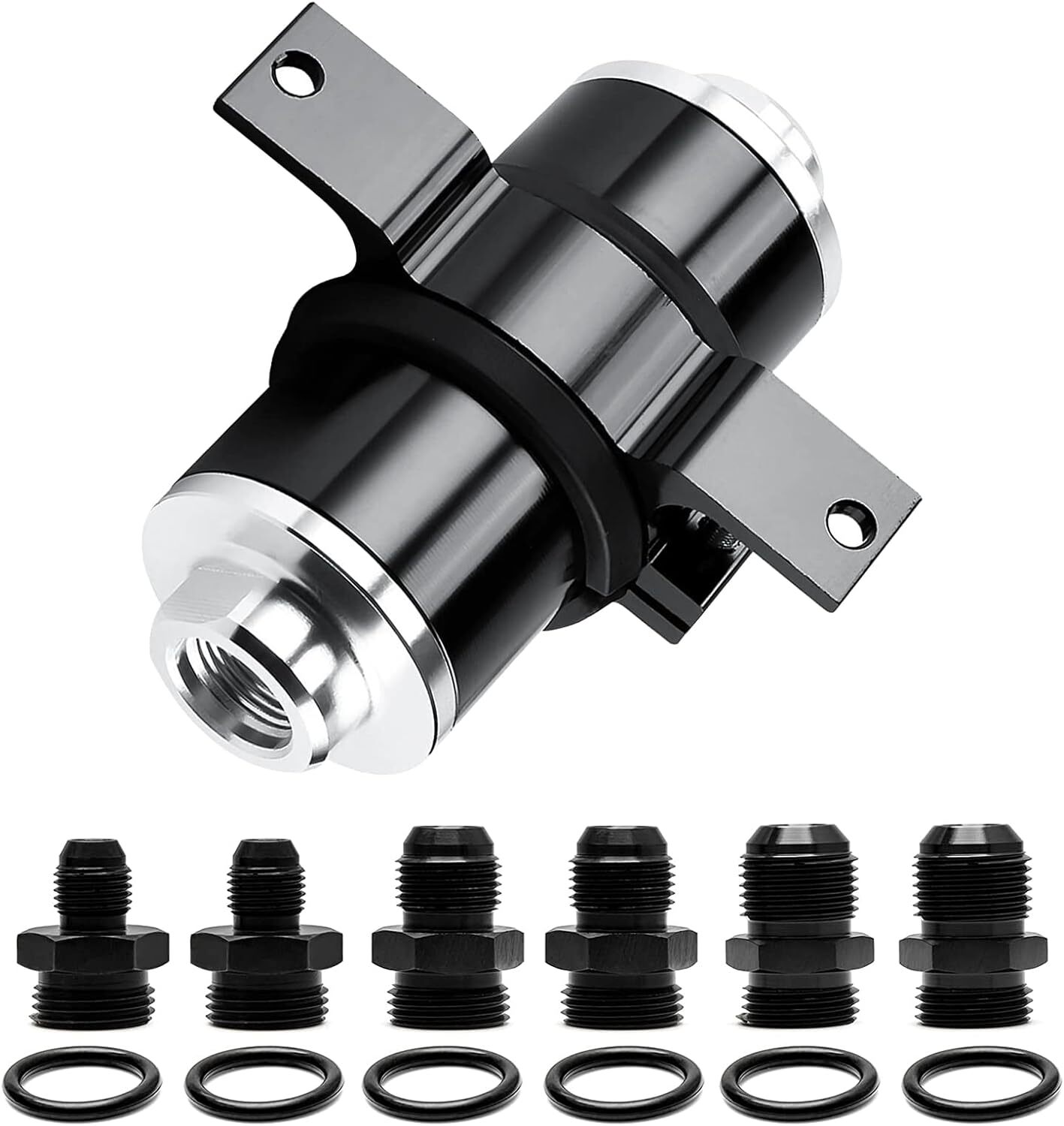 100 Micron Inline Fuel Filter Mount with Aluminum Mounting Bracket & Fuel Filter