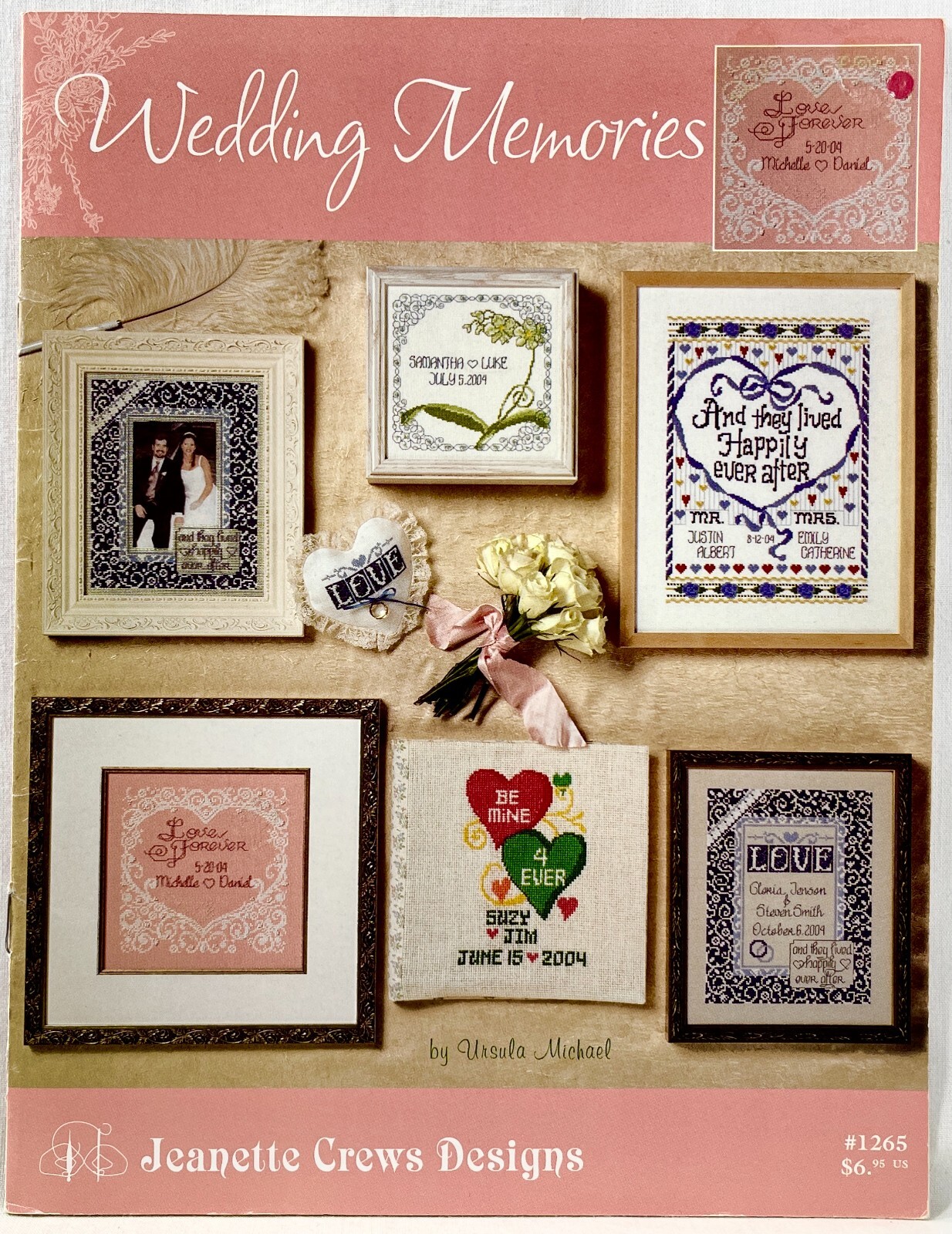 2005 Jeanette Crews Wedding Memories 1265 Bead & Cross Stitch Pattern Book 13806