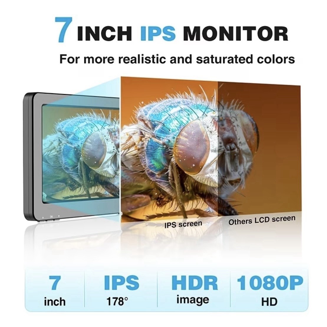 7" IPS Digital Microscope, 1200X Magnification for Coin View, PCB Circuit Repair