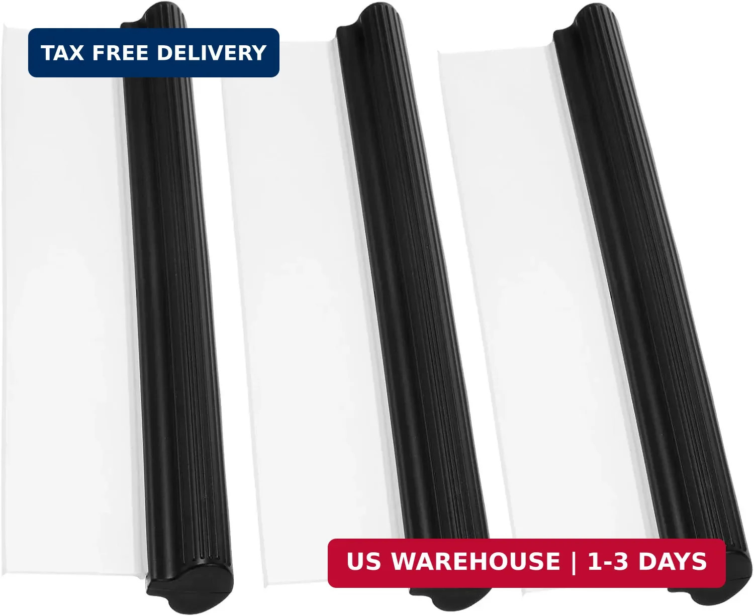 3 Pack Silicone T-Bar Car Squeegee, 12 Inch Flexible Water Blade Scraper Tool fo