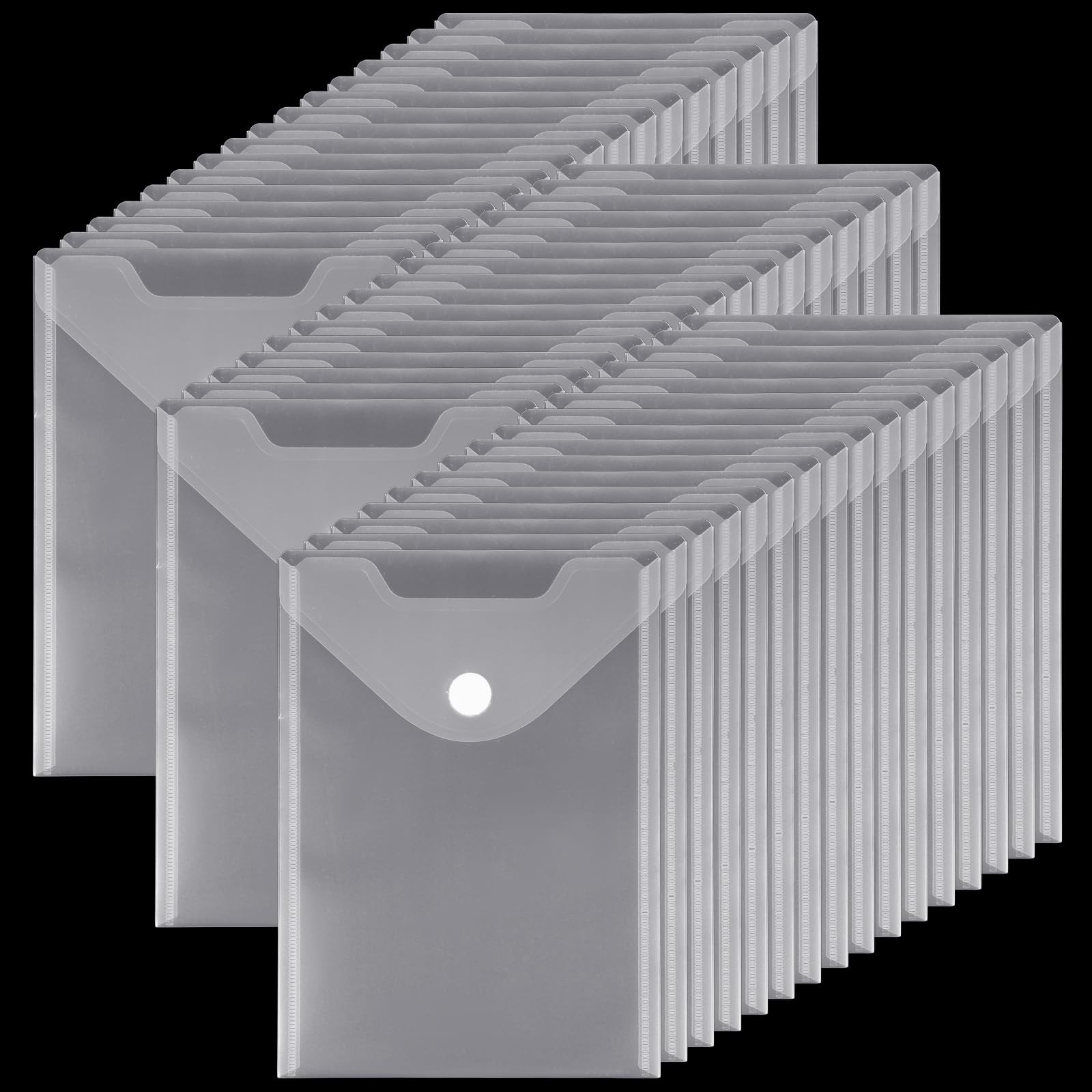 48Pcs A5 Plastic Envelopes Clear 7 X 10 Die Cut Storage Pocket File Folder