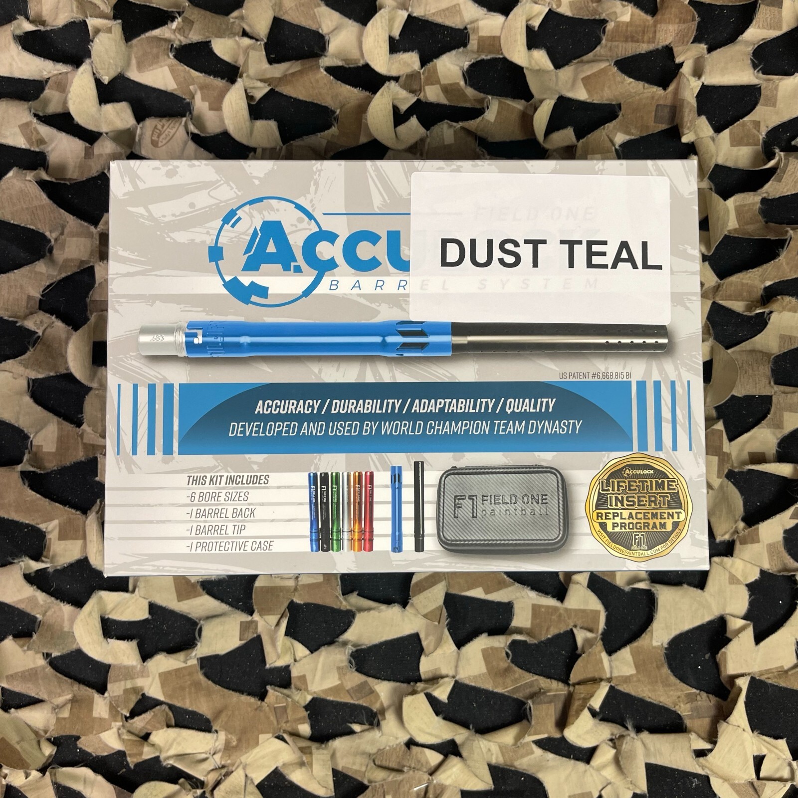 NEW Field One Acculock 8 Piece Barrel Kit - Autococker Threaded - Dust Teal
