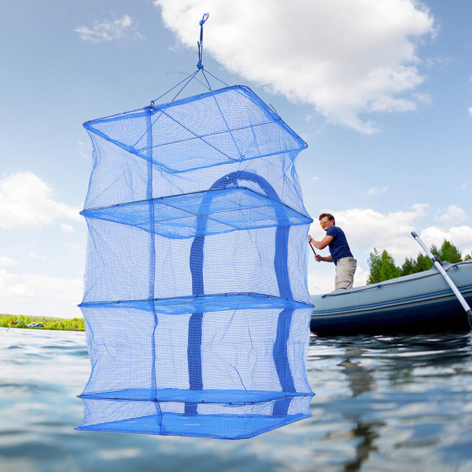 Foldable 4 Layers Drying Net Hanging Vegetable Fish Dishes Mesh Dryer Rack Good