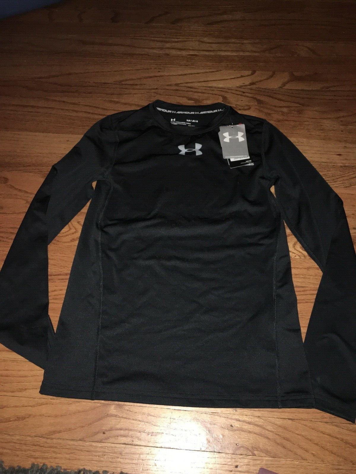 BRAND NEW NWT UA Under Armour Youth Large Cold Gear Armour Crew 1288344 BLACK