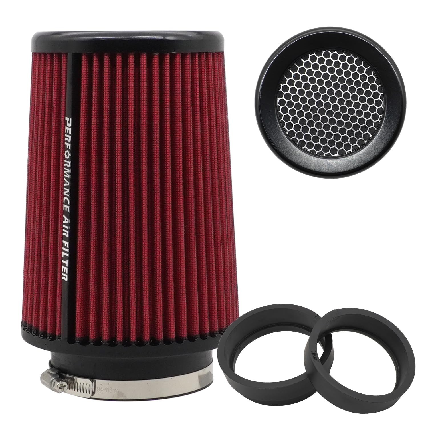 3 3.5 4 inch Cold Air Intake Filter 76mm 89mm 101mm Performance Cone Air Filt...
