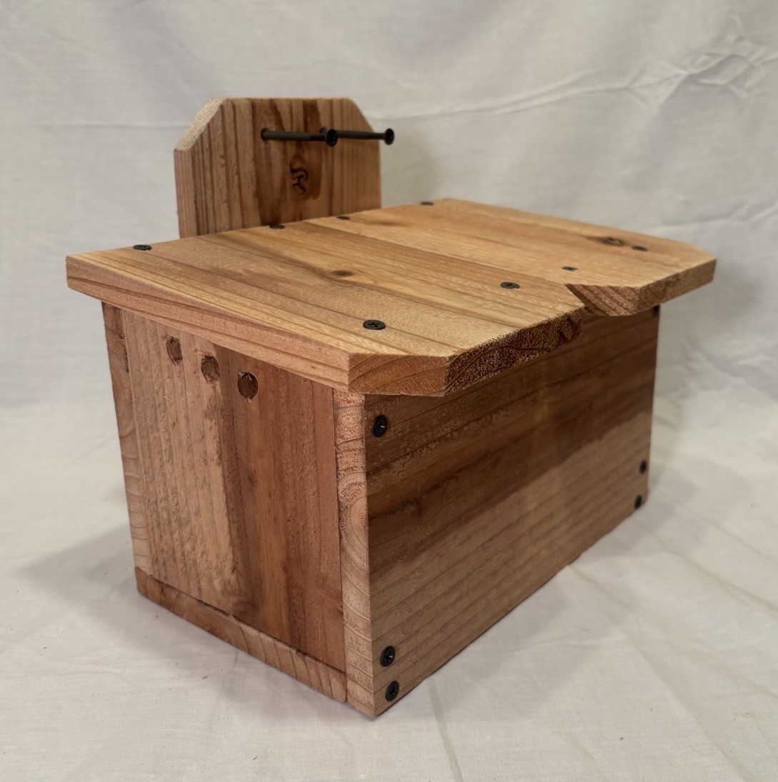 Solid Cedar Backyard Squirrel House Nesting Box - Wooden Wildlife Box- Large