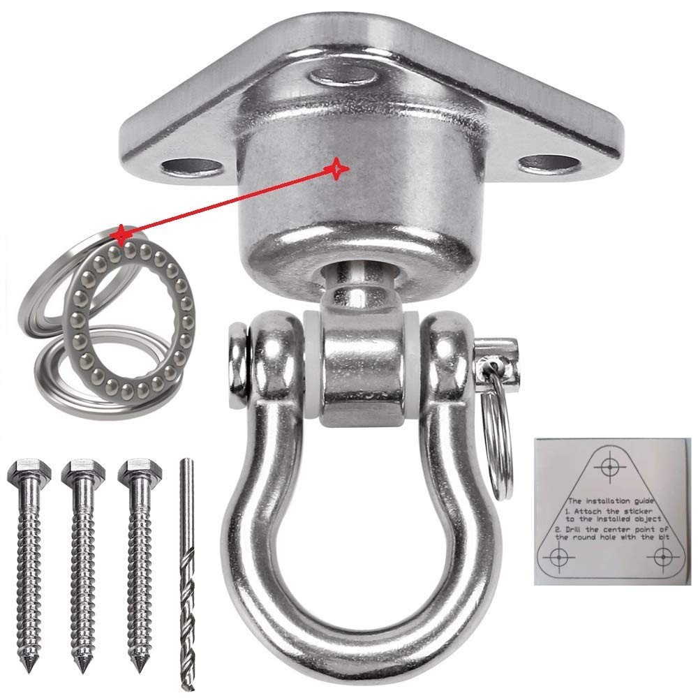 9M Stainless Steel Hanger with Smooth Swing Bearings, Heavy Duty 180°+360°